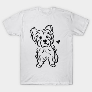 Yorkie Yorkshire Terrier Minimalistic Brush style Illustration T-Shirt